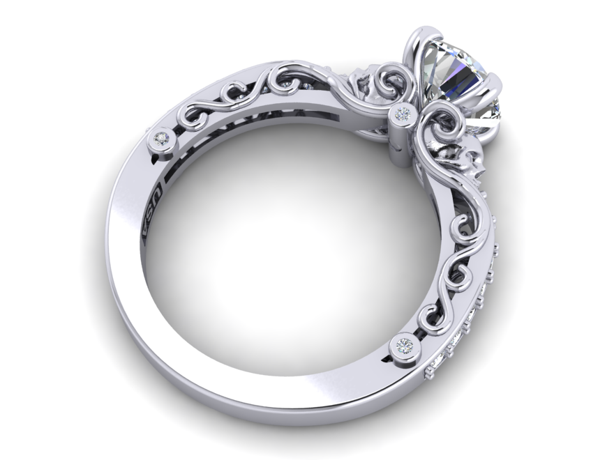 Secret Skull Engagement Ring-UDINC0401