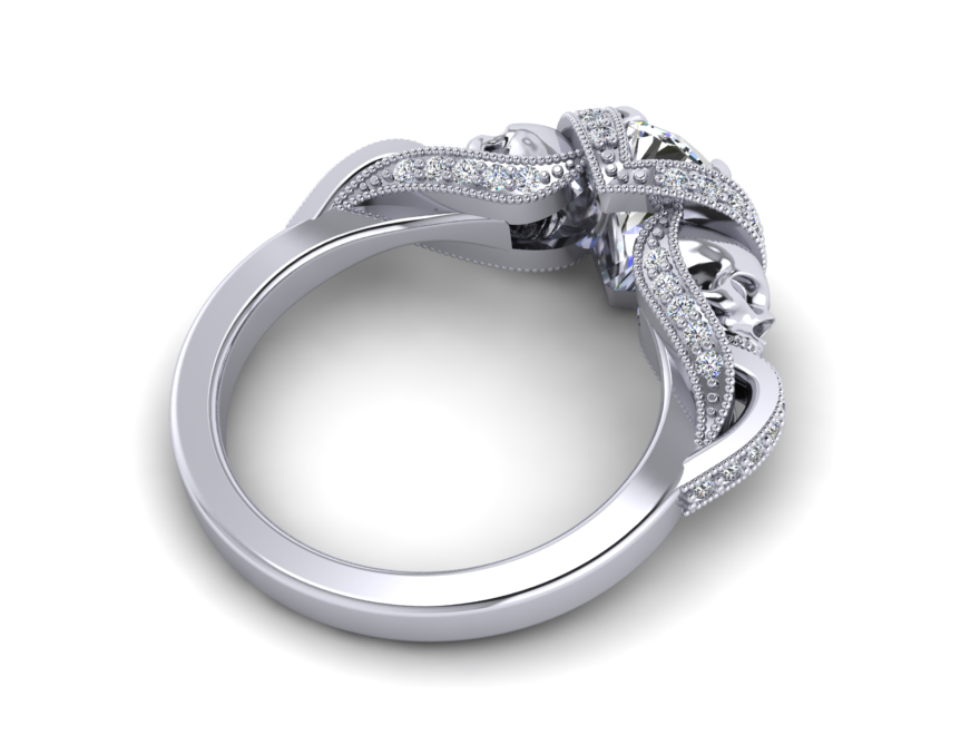 Secret Skull Engagement Ring-UDINC0427