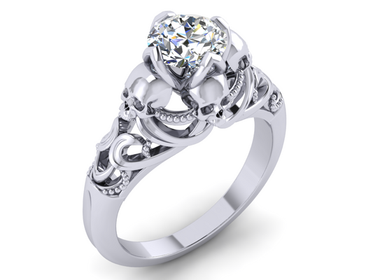 Secret Skull Engagement Ring-UDINC0533