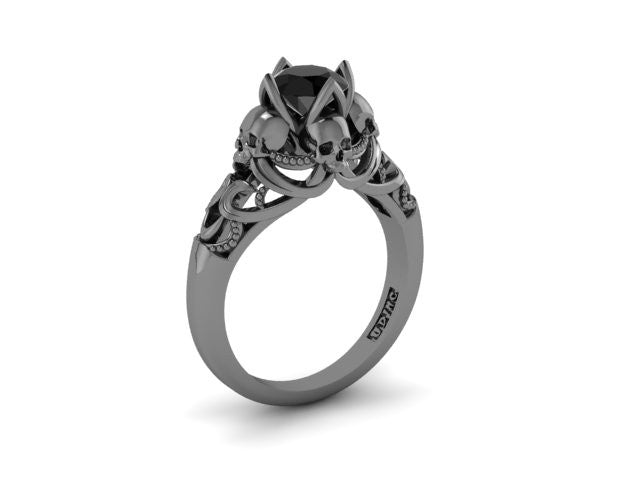 Secret Skull Engagement Ring-UDINC0533