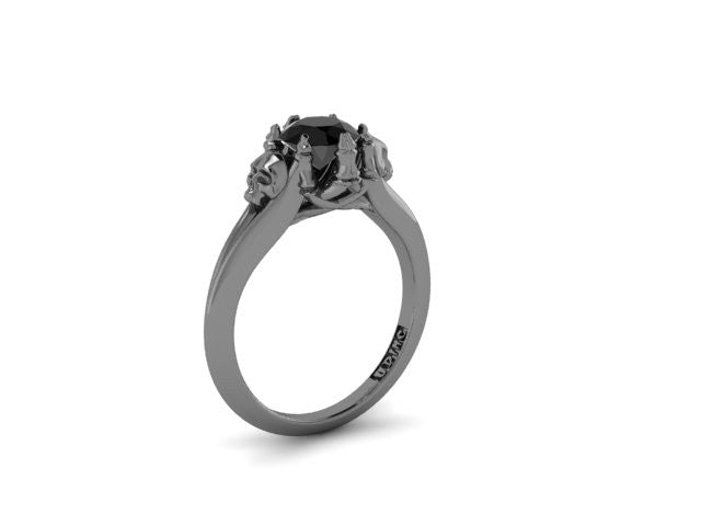 Secret Skull Engagement Ring-UDINC0537