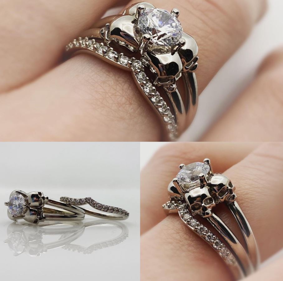 Secret Skull Engagement Ring-UDINC0340