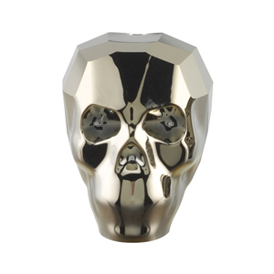 Black Onyx Bead Bracelet with Swarovski Crystal Skulls- UDINC0440