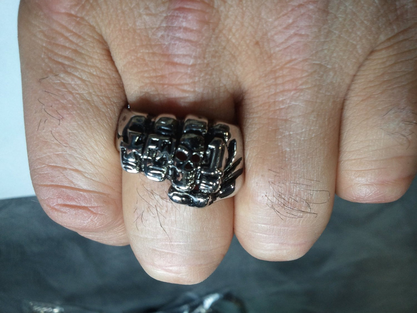 Biker Fist Skull FTW Ring. 925 Sterling Silver Ring.-UDINC0066