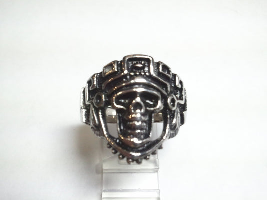 Aztec Preist Skull Ring-UDINC0049