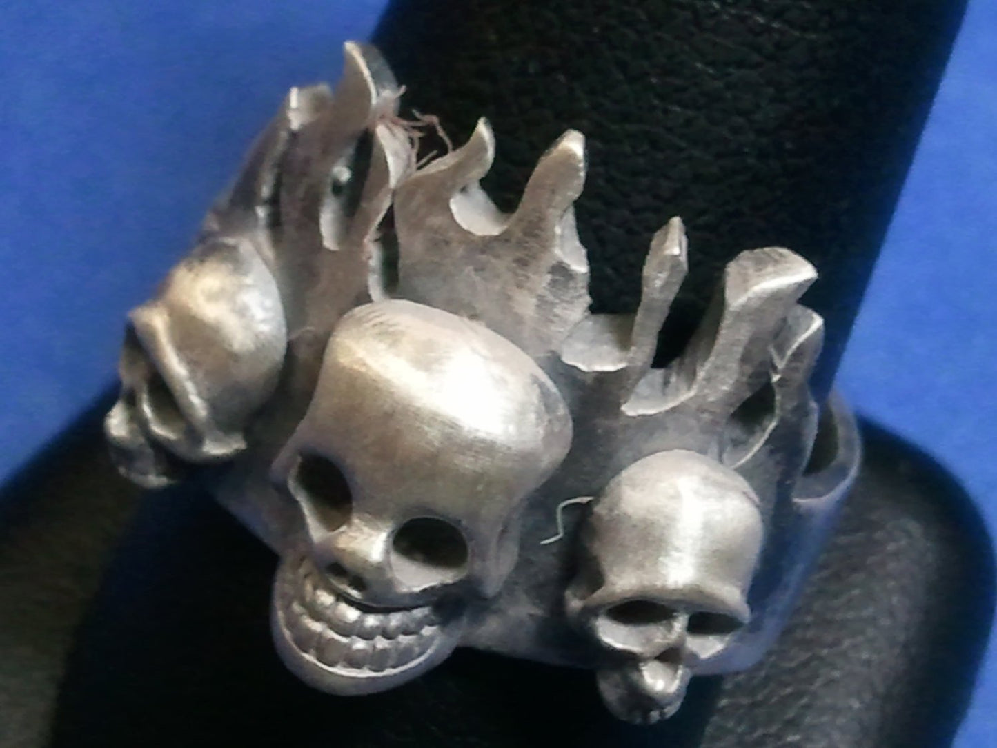 Flaming Skull Trinity Ring-UDINC0068