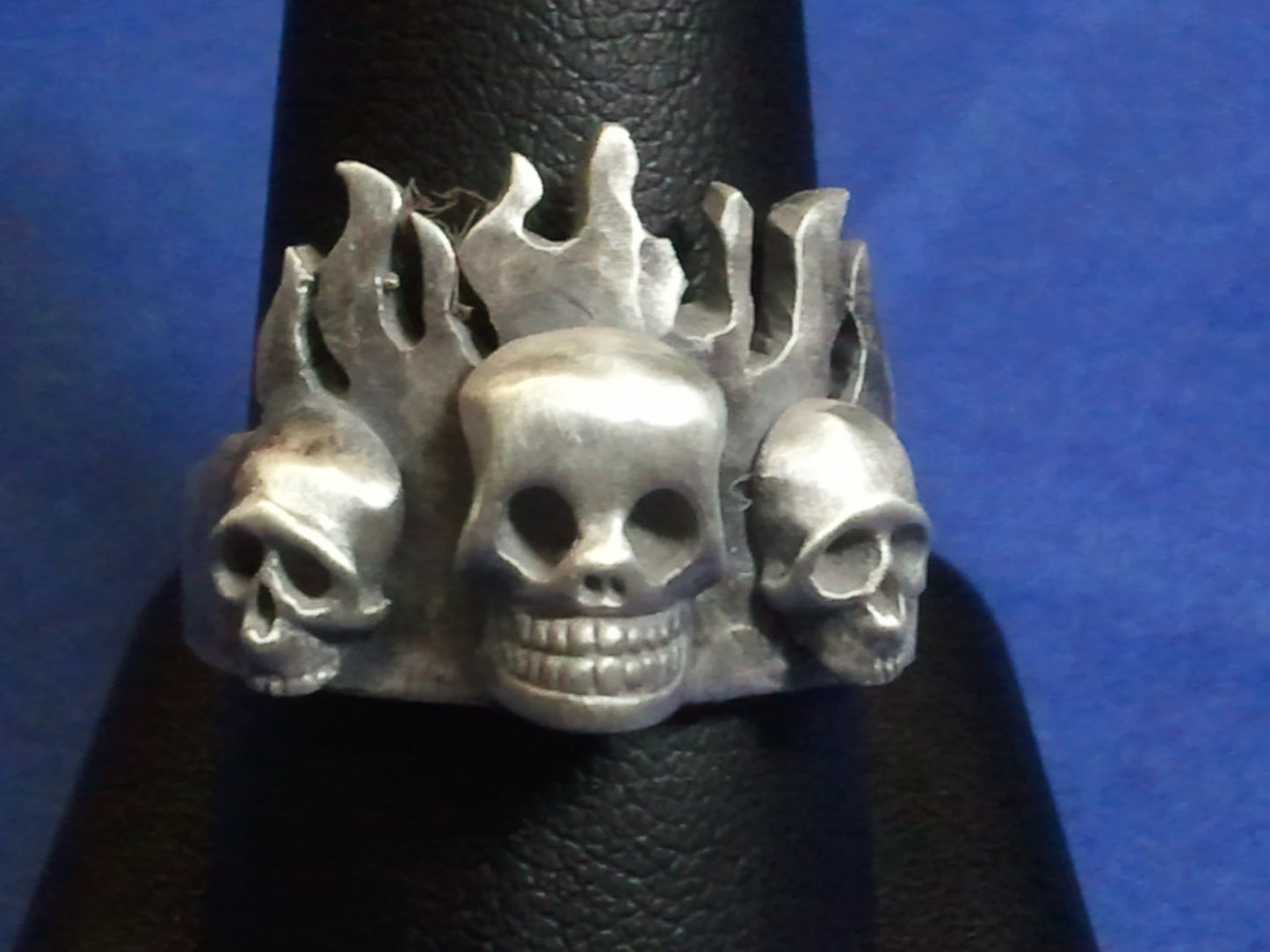Flaming Skull Trinity Ring-UDINC0068
