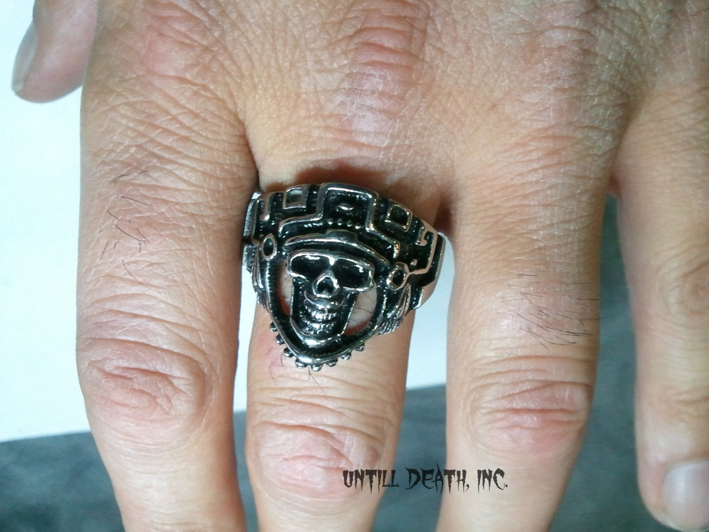 Aztec Preist Skull Ring-UDINC0049 – Until Death, Inc.