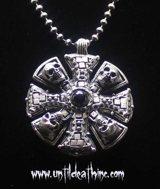 Skull Maltese Cross Pirate Medallion-UDINC0146