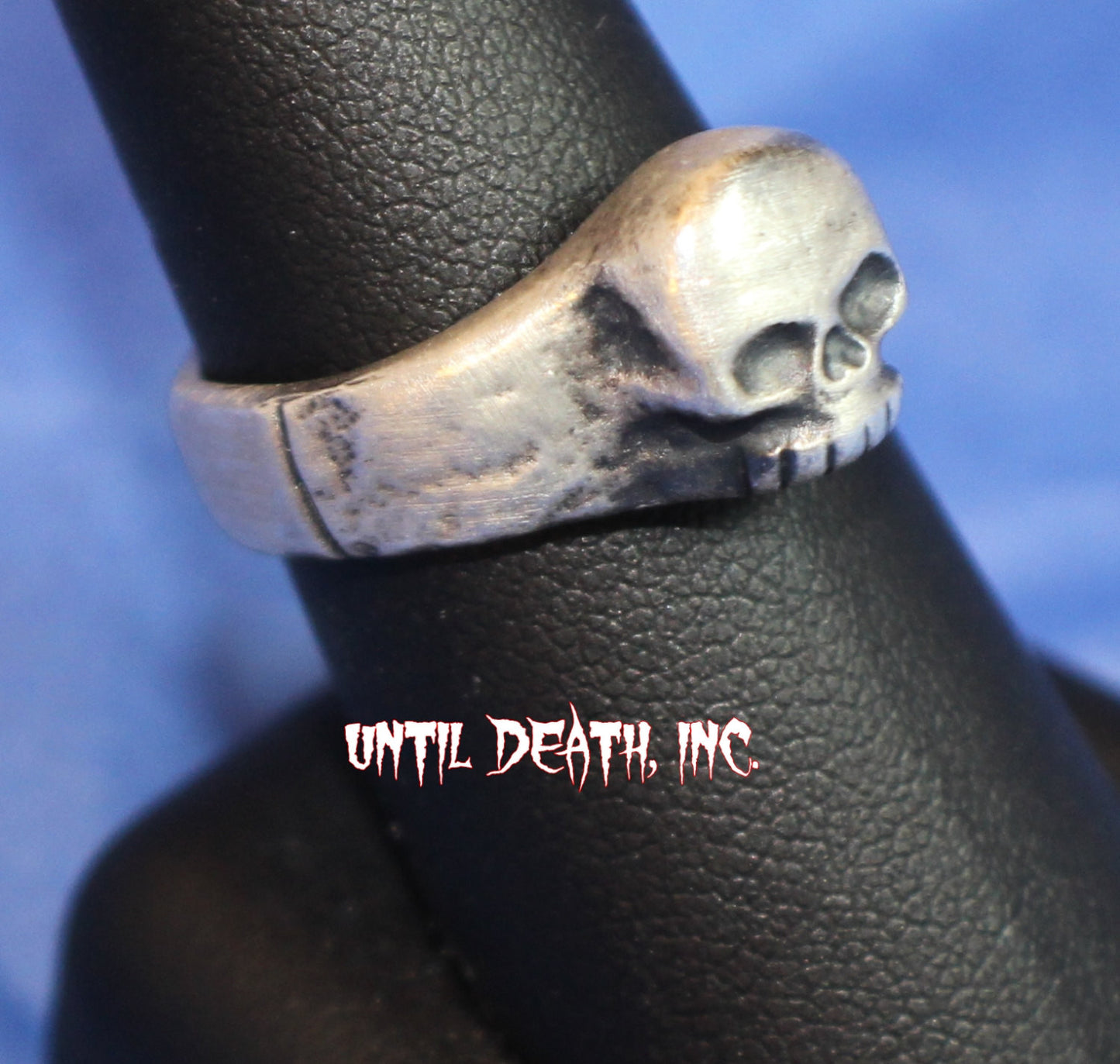 Momento Mori Small Crusty Skull Pirate Ring in Sterling Silver Ring-UDINC0013