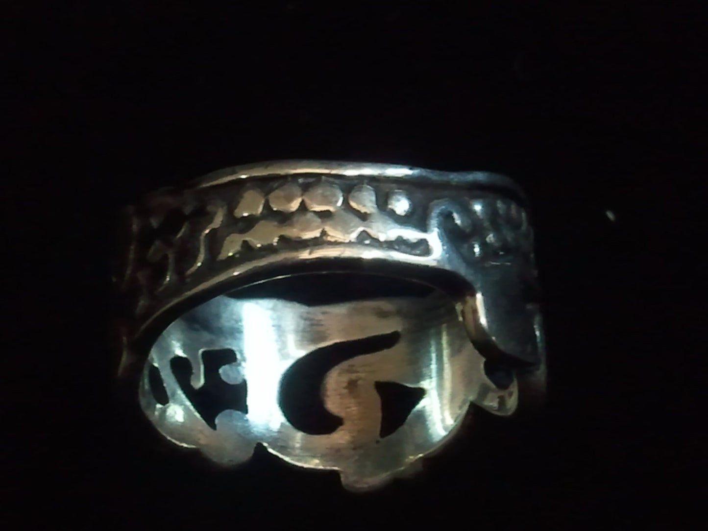 Aztec Mayan Serpent Jaguar .925 Sterling Silver Ring.-UDINC0018