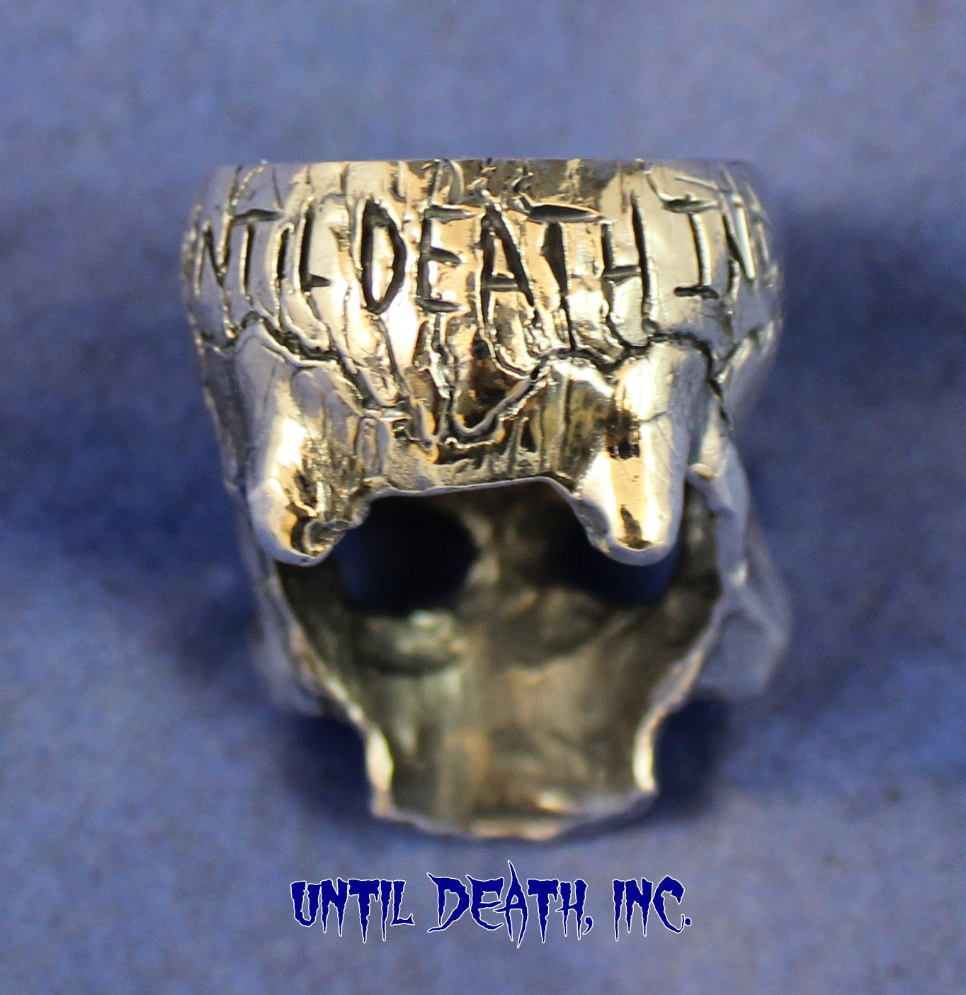 Until Death, Inc. "Goliath Skull" Huge .925 Sterling Silver Biker Skull Ring.-UDINC0307