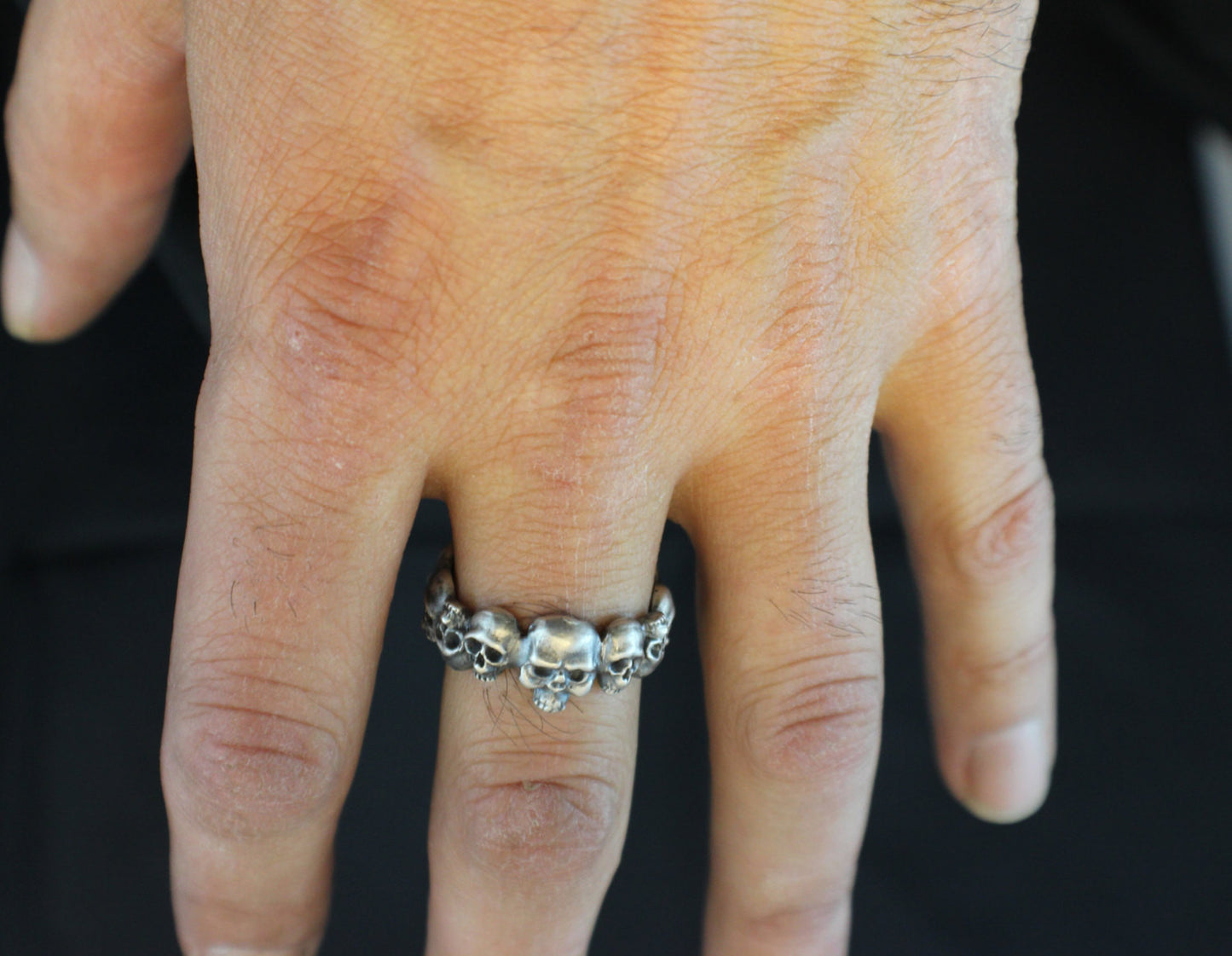 Men's Eternity Skull Band Ring in STERLING SILVER-UDINC0059