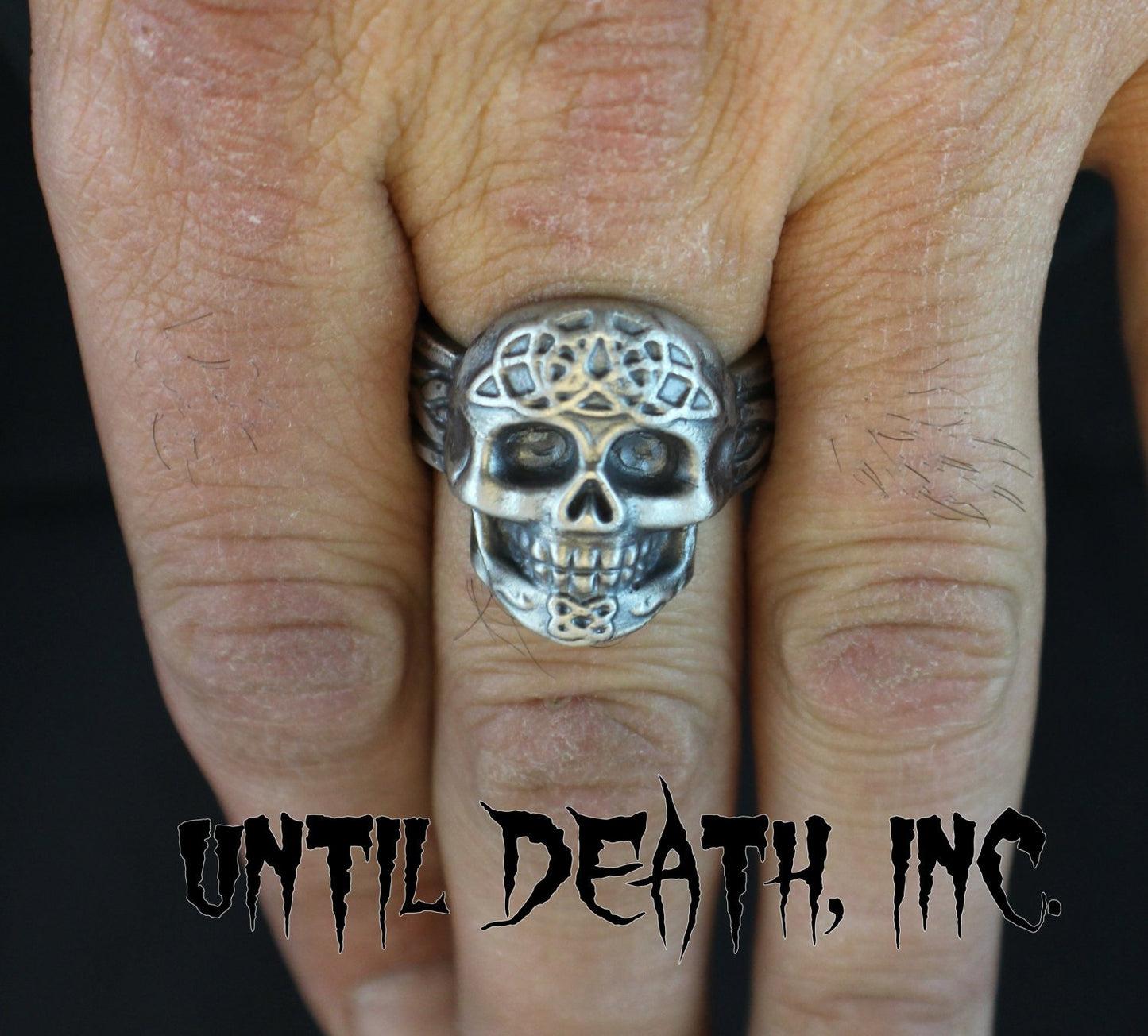 Atomic Skull With Celtic Band in STERLING SILVER-UDINC0057