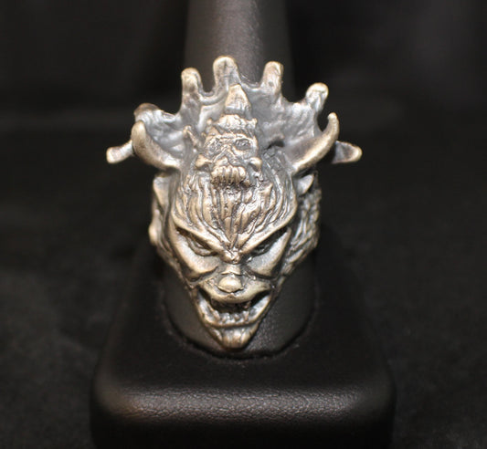 Until Death, Inc. "Jersey Devil" Huge .925 Sterling Silver Biker Skull Ring.-UDINC0075