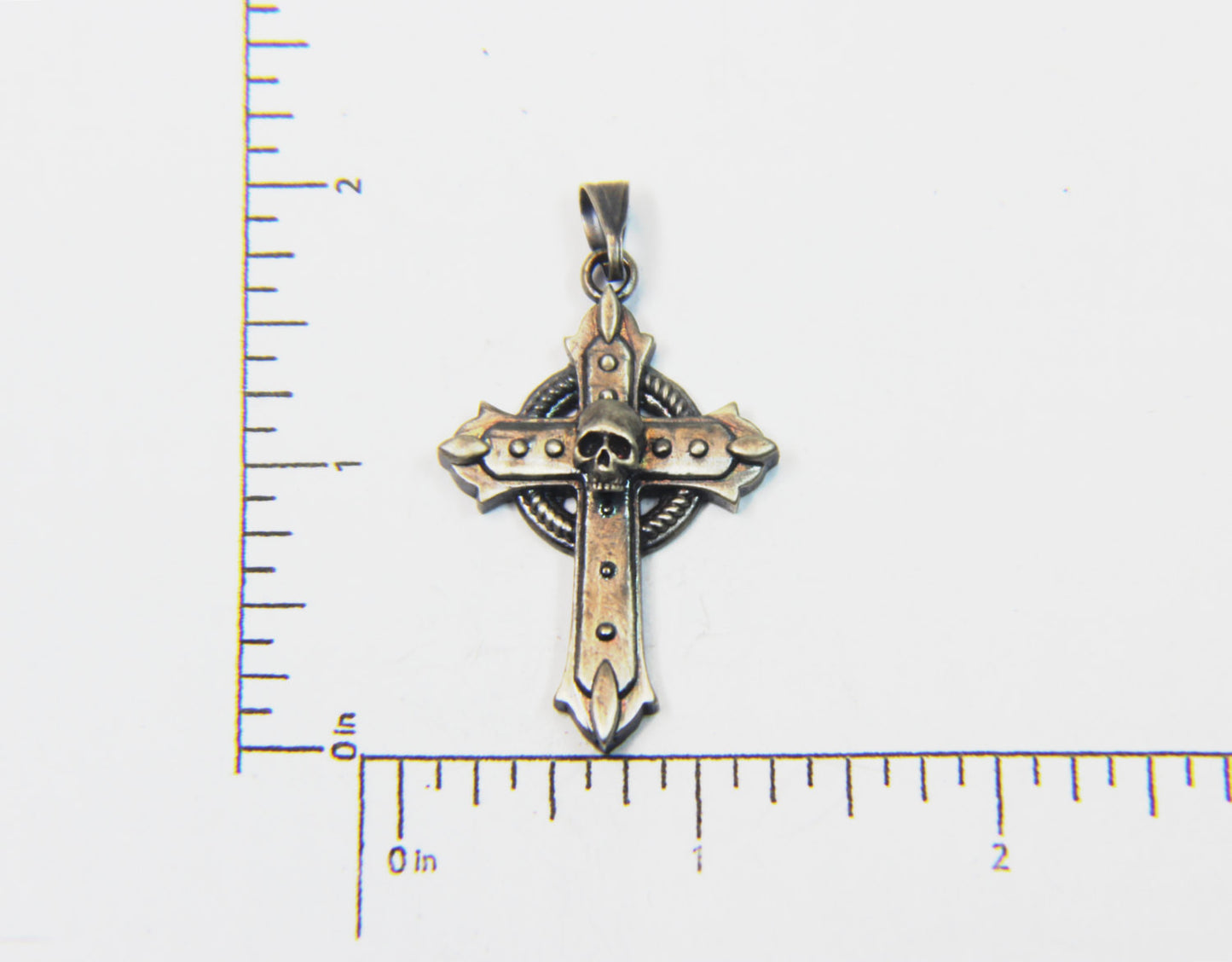 Gothic Cross with Skull-UDINC0103