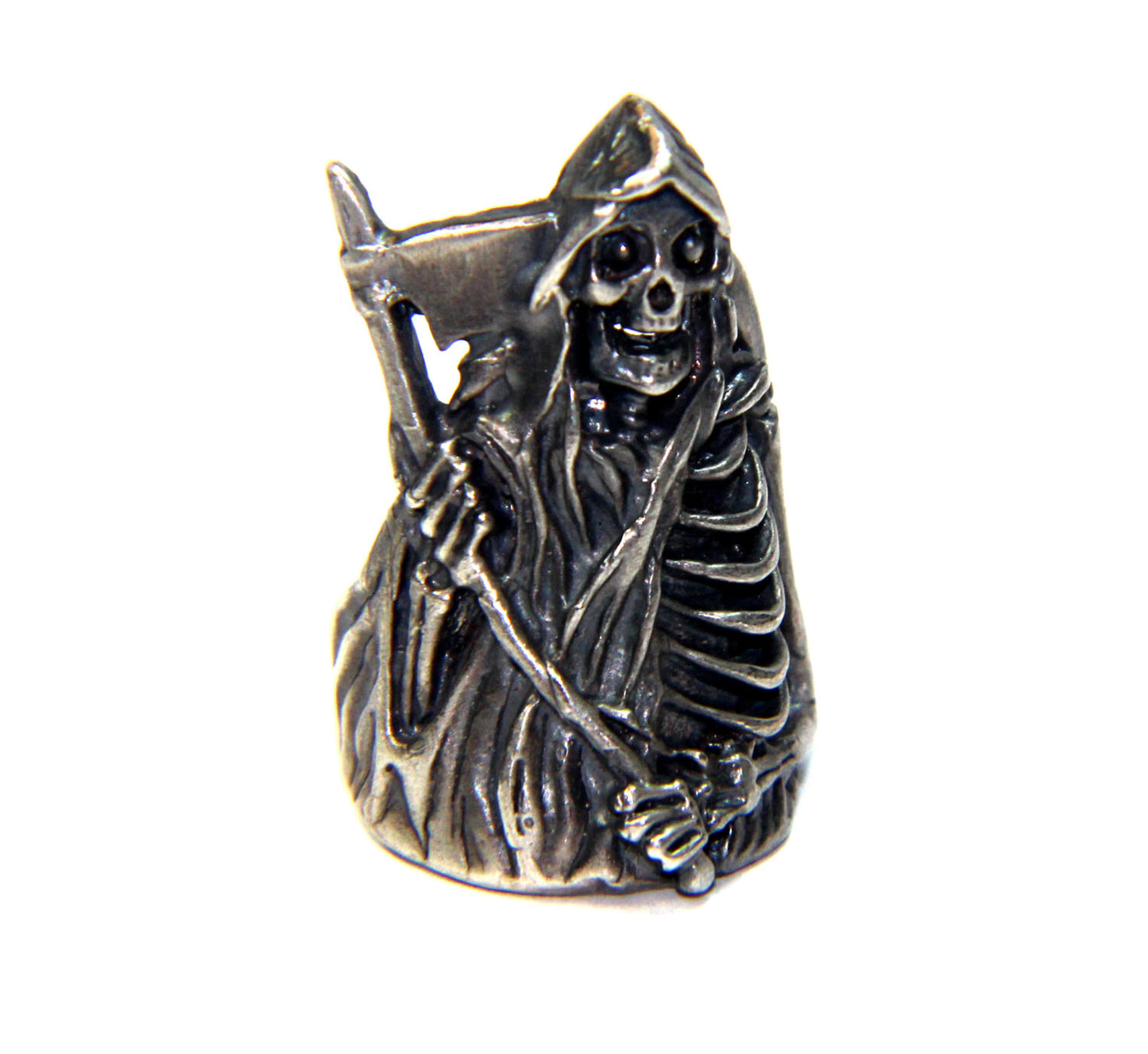 Until Death, Inc. "Reaper Ring" Huge .925 Sterling Silver Biker Skull Ring.-UDINC0076