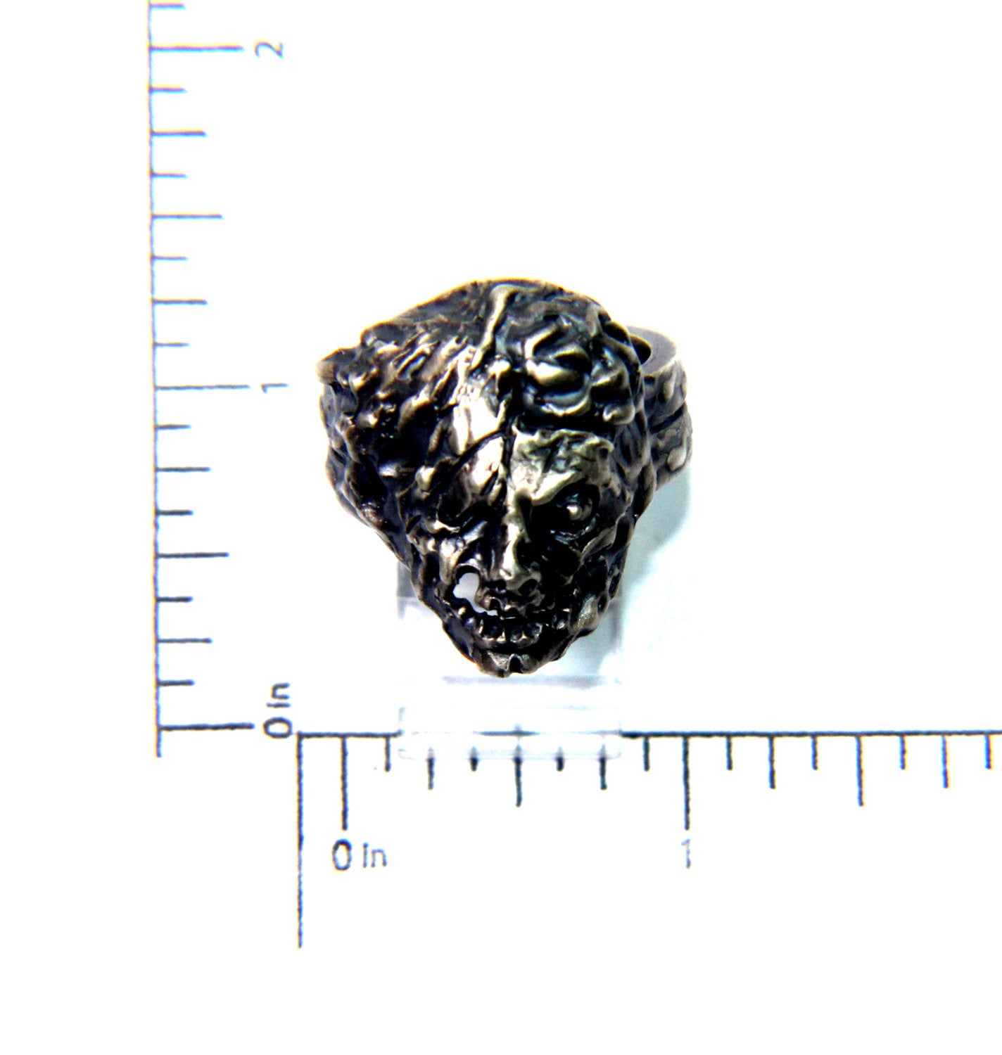 Until Death, Inc. "Zombie Ring" Huge .925 Sterling Silver Biker Skull Ring.-UDINC0092