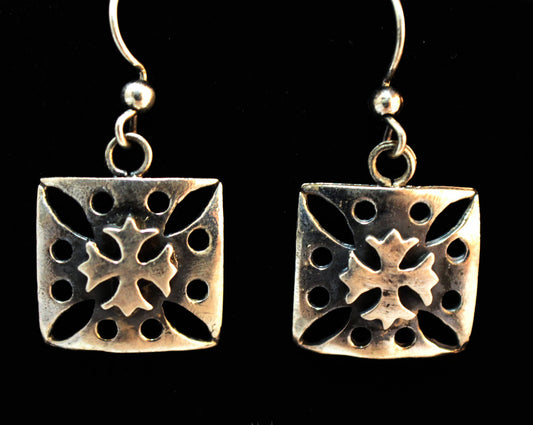 Double Maltese Cross Dangle Earrings - UDINC0120