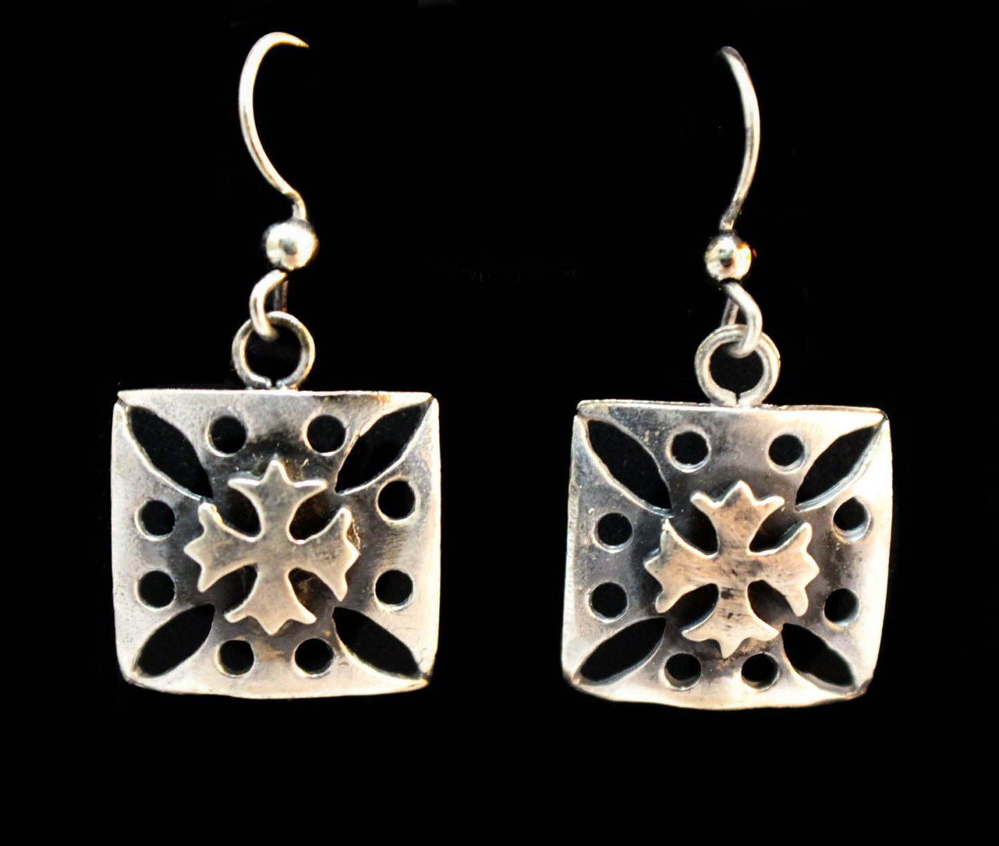 Double Maltese Cross Dangle Earrings - UDINC0120