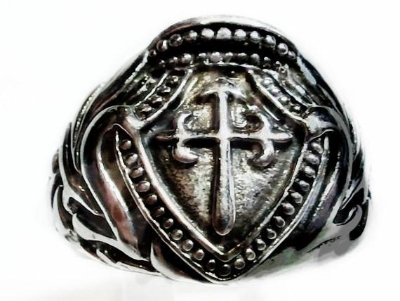 Beaded Cross Ring in Sterling Silver Ring-UDINC0012