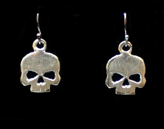 Flat Skull Dangle Earrings- UDINC0125