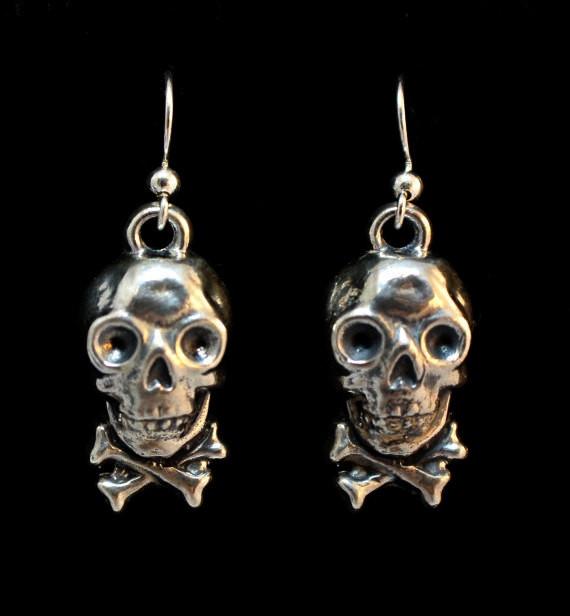 Steampunk Cracker Jack Skull" Dangle Earrings UDINC0132