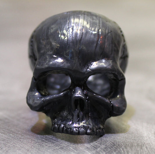 Until Death, Inc. "Black Goliath Skull" Huge .925 Sterling Silver Biker Skull Ring.-UDINC307
