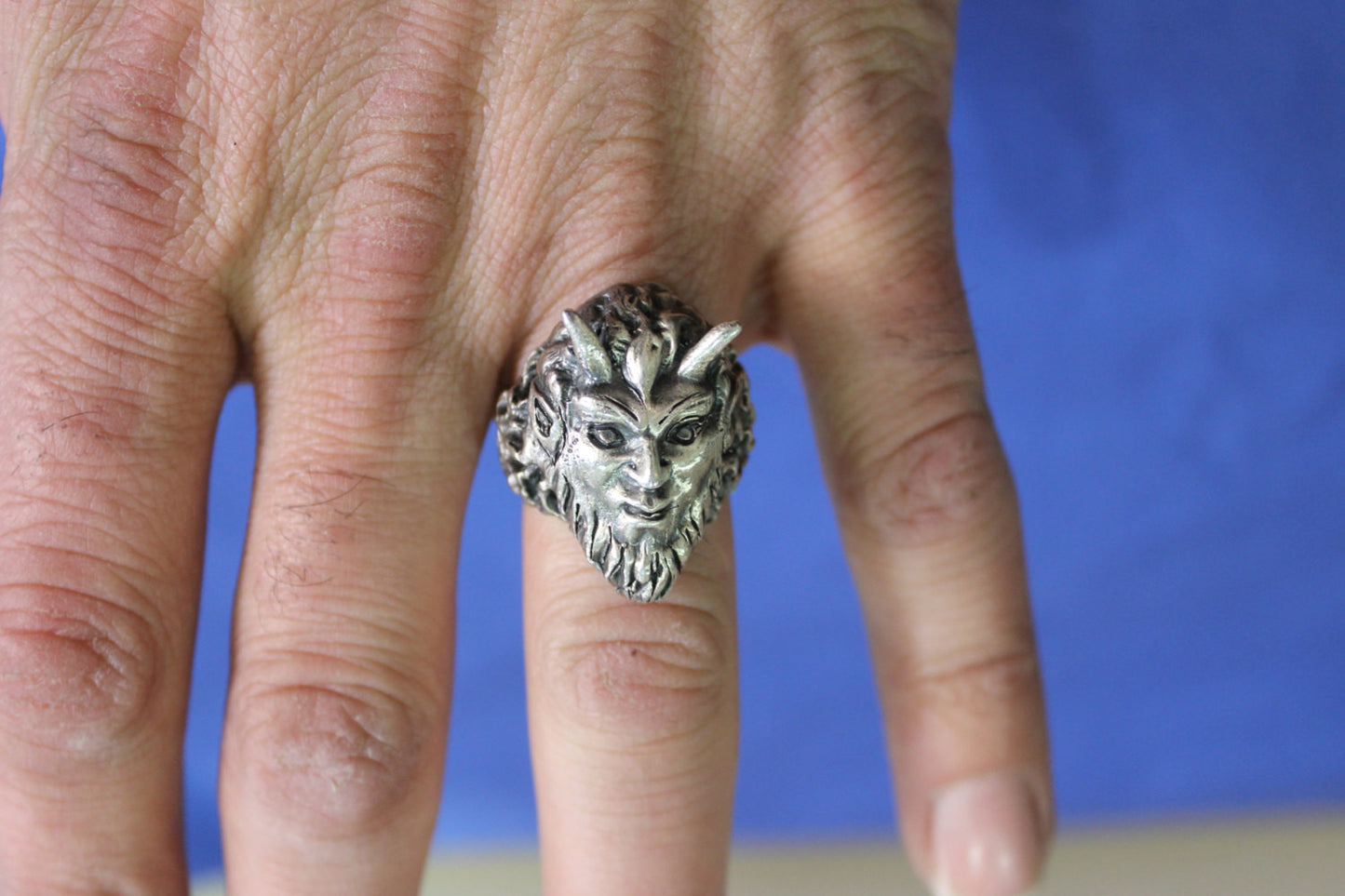 Until Death, Inc. "Minotaur " Huge .925 Sterling Silver Biker Skull Ring.-UDINC0095