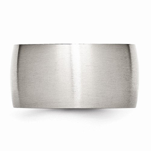 Men's Wedding Band-Stainless Steel 12mm Brushed Band-UDINC0392