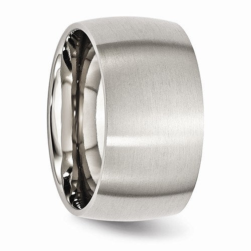 Men's Wedding Band-Stainless Steel 12mm Brushed Band-UDINC0392