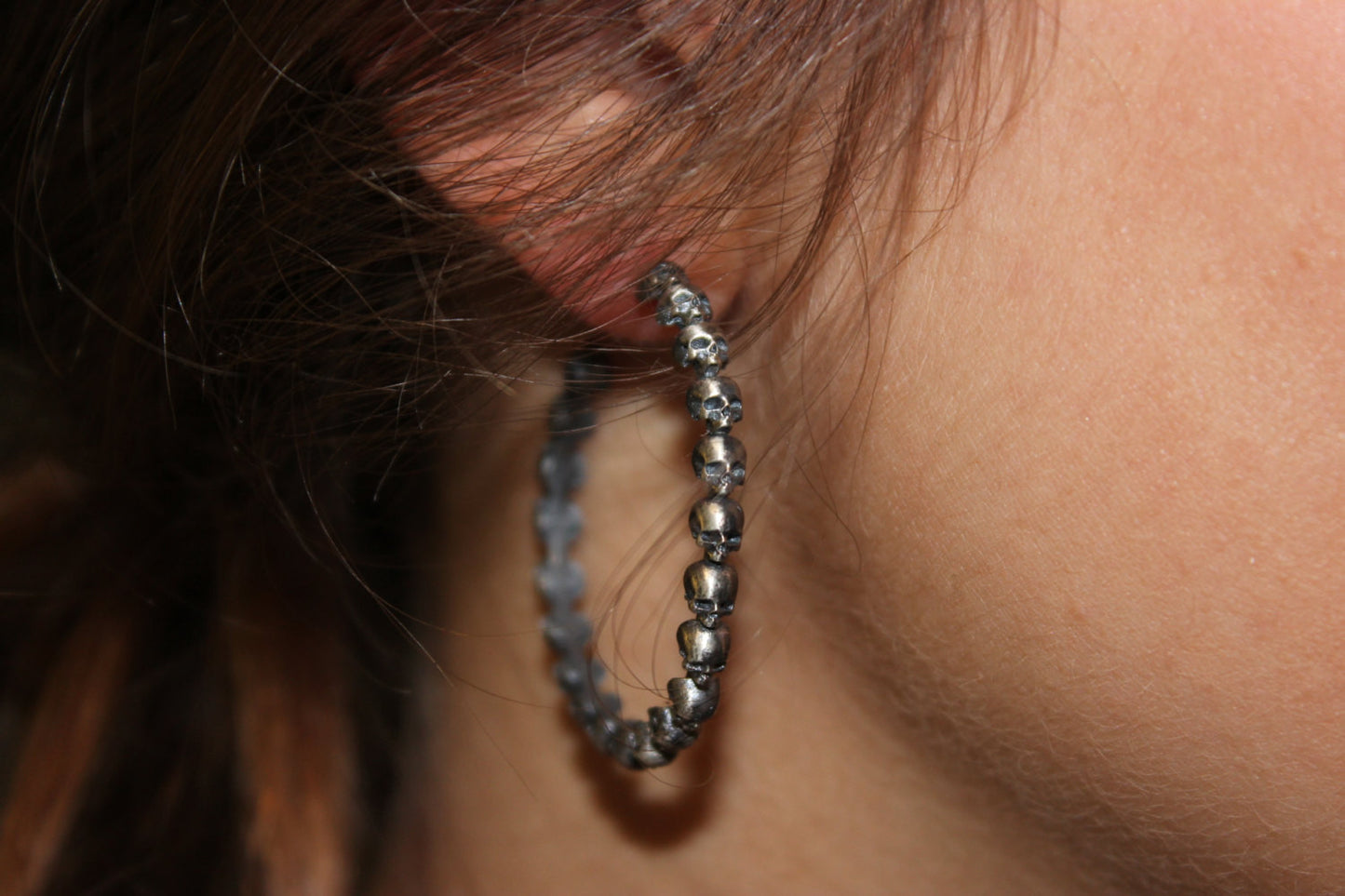 Skulls Hoop Earrings-UDINC0376