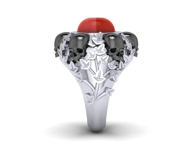 Until Death, Inc. "Ivy with Red" Skull Ring- UDINC0309