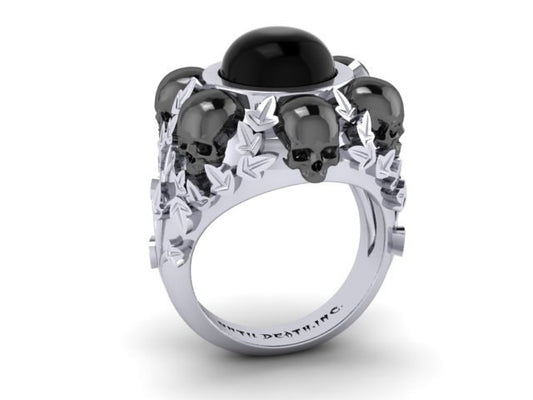 Until Death, Inc. "Ivy with Black" Skull Ring- UDINC0309