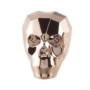 White Agate Bead Bracelet with Swarovski Crystal Skulls- UDINC0440
