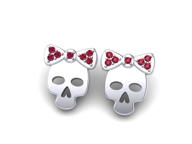Skull & Bow Earrings-UDINC0543