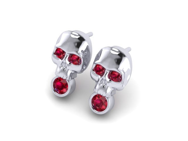 Skull & Stones Stud Earrings-UDINC0500