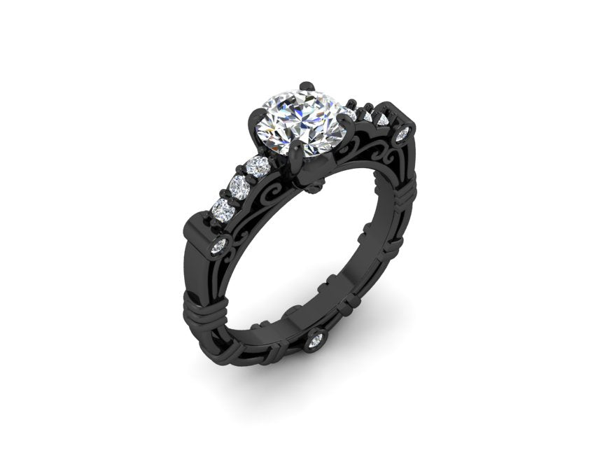 Secret Skull Engagement Ring-UDINC0623