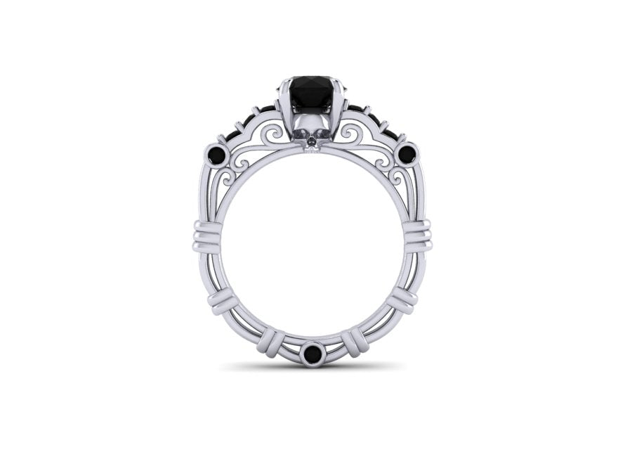 Secret Skull Engagement Ring-UDINC0623