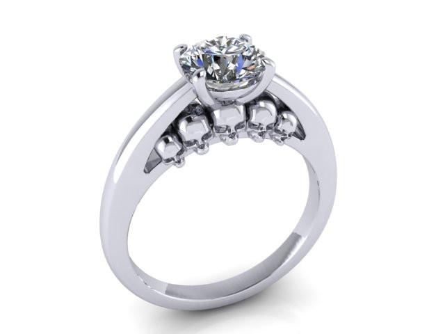 Secret Skull Engagement Ring-UDINC0583