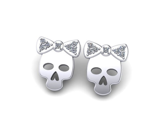 Skull & Bow Earrings-UDINC0543