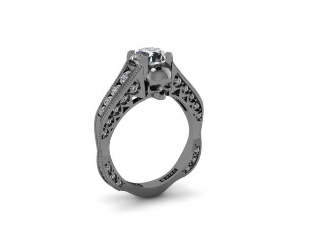 Secret Skull Engagement Ring-UDINC0323
