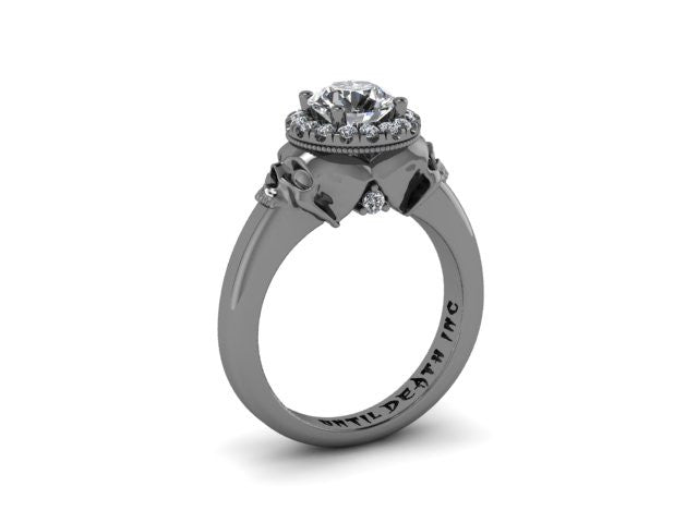 Secret Skull Engagement Ring-UDINC0334